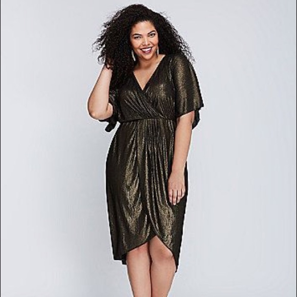 Lane Bryant Bronze Metallic Dress